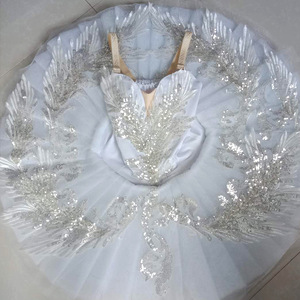 Tutù Bianco da <span class=keywords><strong>Ballerina</strong></span>, Abito per Spettacoli di Danza, Costume per Performance sul Palco del Lago dei Cigni - Product Image 3