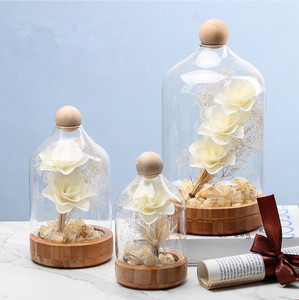 Fermoir en verre Borosilicate transparent avec couvercle en boule, peut se porter sur la Base en bois et au couvercle de boule - Product Image 4