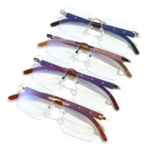 Lunettes <span class=keywords><strong>de</strong></span> <span class=keywords><strong>vue</strong></span> sans monture <span class=keywords><strong>en</strong></span> bambou et <span class=keywords><strong>bois</strong></span> 2026, <span class=keywords><strong>de</strong></span> marque, anti-lumière bleue, pour hommes d'affaires, verres sans monture, pour myopie - Product Image 4