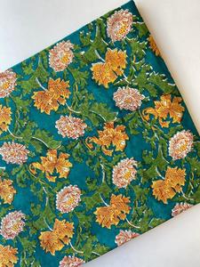 Tissu en coton imprimé à la main à motifs floraux ethniques, 42 pouces, tricoté, pour ameublement et décoration - Product Image 1
