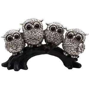 Home Decoration Ornaments Animal Sculptures Hand Carved Resin Crafts Owl Statue Sculpture