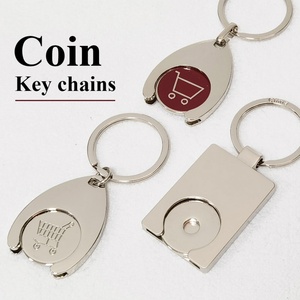 Wholesale Embossing Enamel Promotion Souvenir Tokens <b>Keychain</b> Personalized Custom Shopping Coin Sublimation Soft Metal Key Chain - Product Image 1