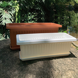 <span class=keywords><strong>Maceta</strong></span> Rectangular Moderna Vintage de PP Ligero y Duradero de Alta Calidad con Orificio de Drenaje de 12-76L para Jardín Interior y Exterior - Product Image 1