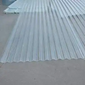 Bahan bangunan Cina transmitansi tinggi bergelombang ubin atap serat kaca transparan