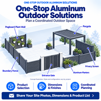 Solution de jardinage tout-en-un en aluminium : Portail étoilé, clôture, pergola, écran d'intimité, jardinières et mur végétal perforé
