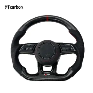 عجلة قيادة من ألياف الكربون مخصصة من YTcarbon لسيارة Audi A3 8p 2010 RS3 S3 2023 إكسسوارات تزيين السيارة الداخلية