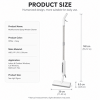 Brosse de nettoyage de vitres à pulvérisation économique personnalisée de 80 ml avec manche télescopique et tampon en microfibre pour le nettoyage du verre – Vente en gros