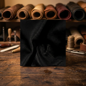 Cuir de vachette grainé noir, cuir véritable, tissu écologique, groupe JNA, épaisseur 0,8-1,2 mm, matériau texturé pour accessoires et artisanat - Product Image 2