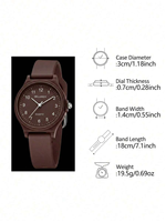 Montre ronde à quartz Ashion avec collier, bracelet, bague et boucles d'oreilles à motif de fleurs porte-bonheur (6 pièces) - Ensemble de bijoux A27019