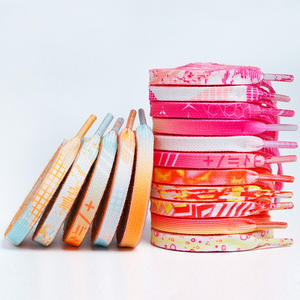 WEGOODZF tali sepatu cetakan pewarna dasi warna kustom tali sepatu poliester datar multiwarna untuk sepatu kets dan sepatu kasual - Product Image 2