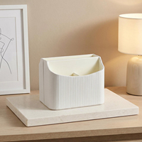 Boîte de rangement de bureau en cuir PU personnalisée en usine, 5 compartiments, organisateur de bureau, porte-télécommande, porte-stylo pour la maison, l'hôtel