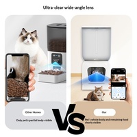 Distributeur automatique de nourriture pour chats et chiens OEM/ODM avec caméra HD |   Minuteur d'application WiFi |   Bol en acier inoxydable double puissance CE RoHS