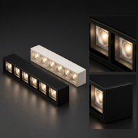 Spot LED linéaire anti-éblouissement 12W 24W 36W en aluminium sablé, suspendu, sans joint, pour éclairage de bureau sur rail de plafond