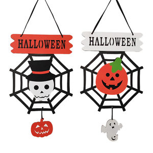 Decoraciones de telarañas de Halloween con adornos colgantes de calaveras de calabaza para decoración de fiestas - Product Image 1