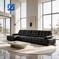 Modernes Echtleder-Elektrosofa Verwandelbares Ausziehbares Weiches Ferngesteuertes Relaxsofa Multifunktionales Wohnzimmer-Sofa