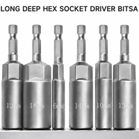 Embout de tournevis hexagonal personnalisé 80mm 100mm en acier CR-V avec tige à changement rapide 1/4 pour visseuse à chocs