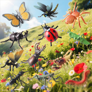 Jouets d'insectes transfrontaliers yxs, modèles d'animaux simulant des papillons, des abeilles, des coccinelles, des libellules, des mille-pattes, des fourmis, des scorpions - Product Image 2