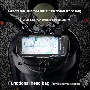 Borsa da moto per pedali, borsa anteriore impermeabile per auto elettrica con touch screen, borsa multifunzione da manubrio, modello Novecentovventuno - Product Image 3