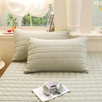 Ensemble de couvre-lit matelassé uni à points de croix, 3 pièces, protection de matelas, prix de gros, pour toutes les saisons