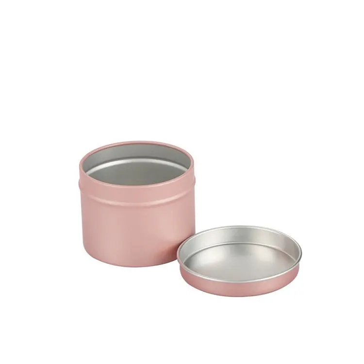 Leeres Aluminium Kerzen glas Roségold Runde Zinn Metall dosen Aroma Aufbewahrung sbox Kuchen becher Nachfüllen 100ML Kosmetik Aluminium Behälter