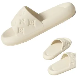 Pantoufles de maison pour femmes Semelles d'été en EVA avec sensation de merde Pantoufles nuage Salle de bain Tongs antidérapantes Pantoufles d'intérieur imprimées pour couple