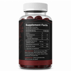 Gomitas de Extracto de Raíz de Ginseng Panax y Maca Roja Negra Herbal, Suplementos para Adultos para Hombres y Mujeres - Apoyo Inmunológico, Gestión de Energía - Product Image 6