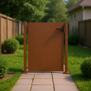 Porte de jardin en acier Corten 39,4x49,2 pouces, porte battante, design industriel, durable, revêtement en poudre, installation facile - Product Image 3