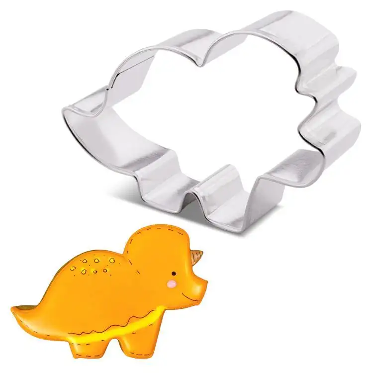 Triceratops Bonito Jacaré Cortador De Biscoitos De Aço Inoxidável Cortador De Biscoitos Brontosaurus