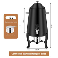 Distributeur de boissons chaudes commercial en acier inoxydable noir, thermos à thé, distributeur de lait, équipement de restaurant, chauffe-plat, urne