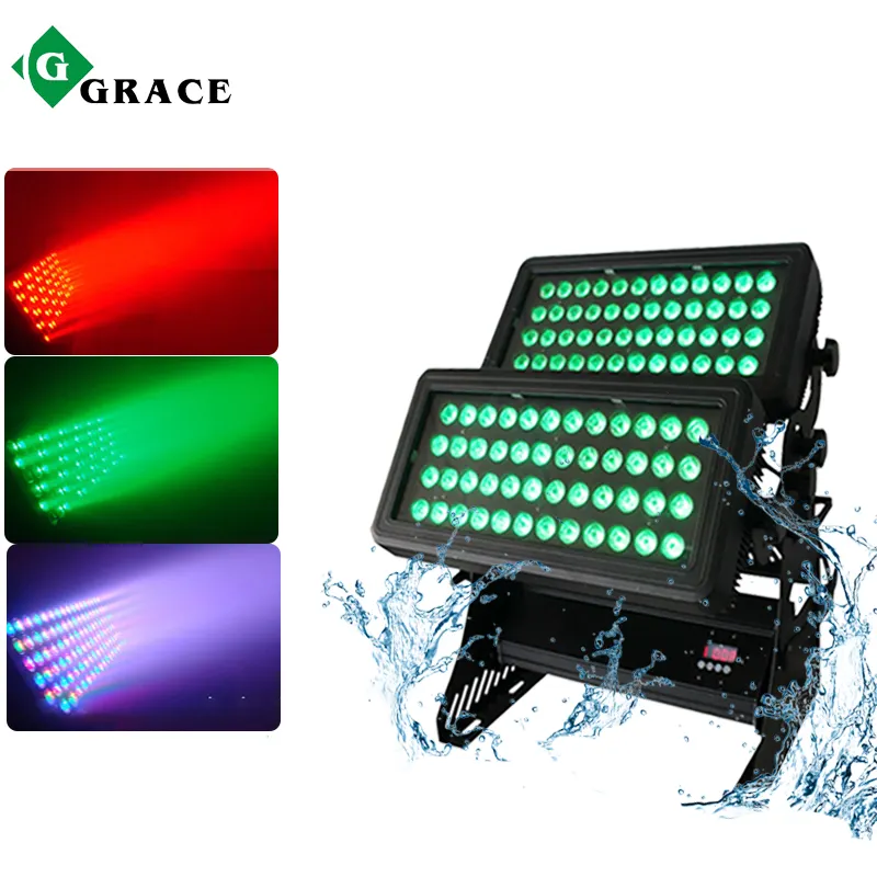 Grace-Luz LED de escenario de alta potencia, resistente al agua, IP65, para exteriores, 72x12W, 4 en 1, Color de ciudad