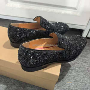 Mocasines de Ante con Cristales y Purpurina de Cuero Genuino para Hombre, Talla 47, Zapatos de Vestir con Pedrería, Mocasines Oxford para Hombre - Product Image 5
