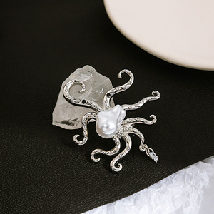 Broche de Perlas Irregulares y Diamantes con Diseño de <span class=keywords><strong>Pulpo</strong></span> y Tentáculos, Estilo Barroco, para Fiestas en la Playa - Product Image 2