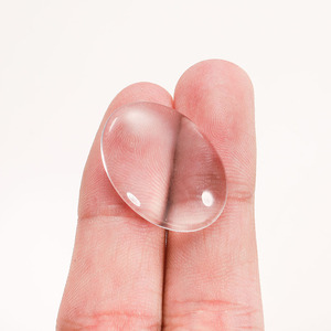 Matériel d'incrustation en verre ovale pour la fabrication de bracelets, composants de bijoux en verre transparent AC0417 - Product Image 2