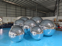 Ballon gonflable géant en PVC avec impression UV, finition argentée réfléchissante, pompe à air électrique pour événements et centres commerciaux