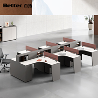 Ensemble de chaises de bureau, poste de travail moderne et simple, bureau pour 4 personnes avec prise de courant intégrée, ergonomique et personnalisable