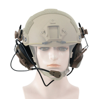 Casque tactique à micro-captation sonore, construction robuste en ABS, casque monté sur casque pour l'entraînement tactique en extérieur