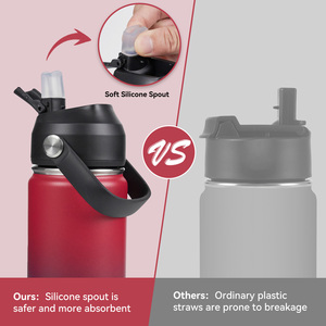 Ensemble de 4 bouteilles isothermes à double paroi de 18 oz, sans BPA, anti-fuite, antidérapantes, gardent le froid pendant 24 heures - Product Image 5