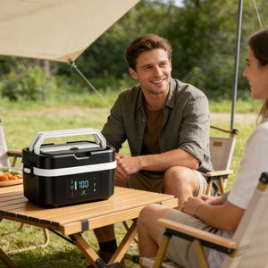 Portable Battery/<b>USB</b> Stainless Steel Food Warmer Digital LED Display Timer Function Fast <b>Heating</b> Multifunctional Electric Lunch - Product Image 1