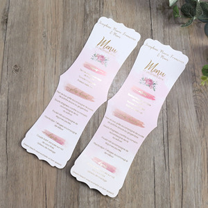 Menú de boda de estilo francés Tarjetas de mesa de impresión UV Fiesta Tarjeta de agradecimiento Tarjeta de proceso de reunión para boda - Product Image 6