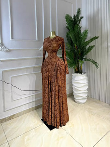 Abito Elegante Stampato 2026 con <span class=keywords><strong>Maniche</strong></span> <span class=keywords><strong>Lunghe</strong></span> in Rete e <span class=keywords><strong>Schiena</strong></span> <span class=keywords><strong>Scoperta</strong></span> per un Look da Spiaggia Include un strato interno. - Product Image 5