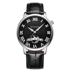 Relojes Mecánicos de Lujo con Movimiento Japonés, Relojes de Cuero para Hombre, Elegantes, Automáticos, Marca OEM, Acero Negro - Product Image 1