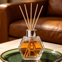 Bouteille diffuseur en verre recyclable transparente personnalisée pour cadeaux de parfum de fêtes, 50 ml, 100 ml, vente en gros