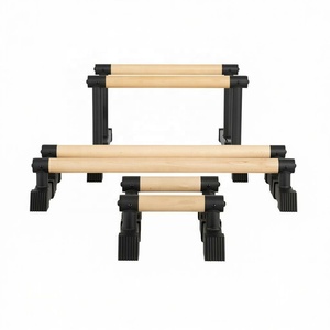 CZFIT Portable Wooden Parallel Dip Bar With Thick Beech Handles Fitness Equipment for Handstand <b>Strength</b> <b>Training</b> Weightlifting - Product Image 1