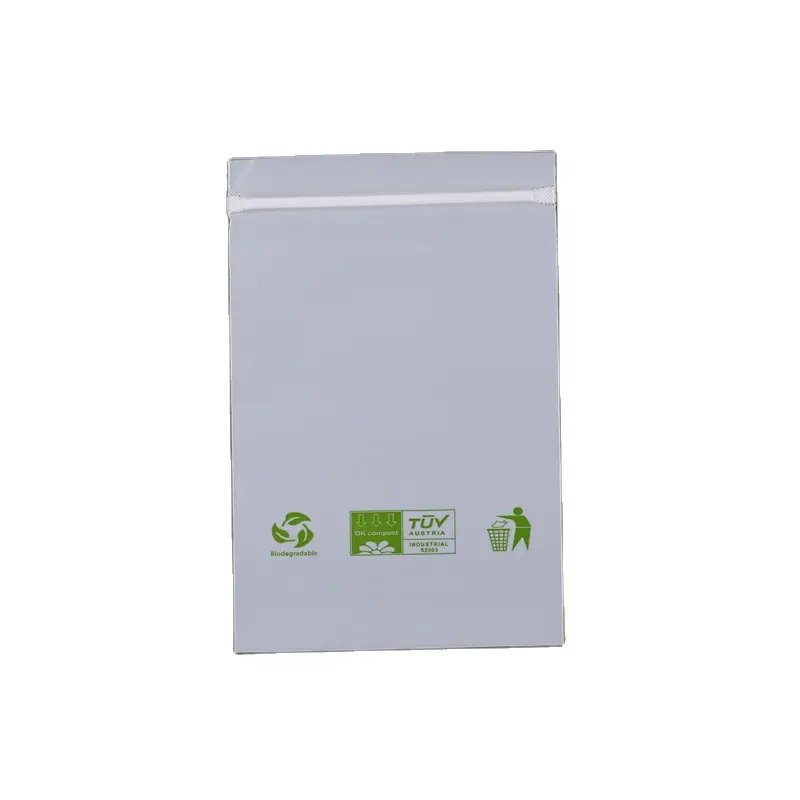 कॉर्न स्टार्च आधारित बायोडिग्रेडेबल प्लास्टिक बैग कस्टम लोगो पर्यावरण अनुकूल कम्पोस्टेबल बैग टिकाऊ पैकेजिंग जिपर पाउच बैग
