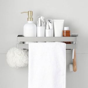 Étagère de salle de bain murale auto-adhésive en acier inoxydable améliorée de 33 cm, sans perçage, pour raclette de fenêtre - Product Image 3