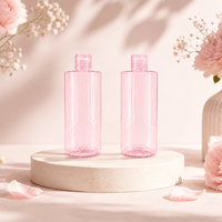 Botella de PET Transparente de 550 ml para Champú, Gel de Ducha, Loción, Recargable, con Tapa de Rosca, Envase Cilíndrico para Hogar, Salón, Spa
