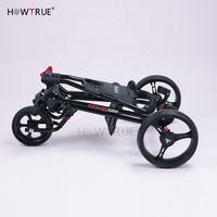 COMMENT VRAI chariot de golf noir chariot de poussée chariot de golf à 3 roues cadre en aluminium portable chariot de golf mobile