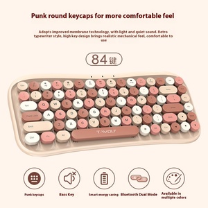 T-WOLF Tf660 Thunder Wolf Bàn Phím Không Dây & Chuột Set Cho Bluetooth Đầy Màu Sắc Son Môi Cô Gái Punk Cho Máy Tính Xách Tay - Product Image 4