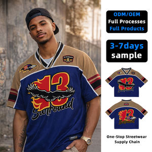 <b>Top</b> Ranking Men's Casual Hip Hop T-shirts Spandex/Polyester Knitted 200g Digital Printing Quick Dry OEM Service Custom <b>Patchwork</b> - Product Image 1