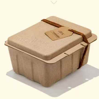 Boîte en papier mousse moulée biodégradable personnalisée de couleur marron écologique, emballage en pulpe moulée, plateau en pulpe, boîte à clapet